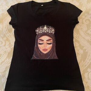 Jeweled Armenian Taraz Tee Shirt Small/Girls XXL short sleeve Top rhinestones